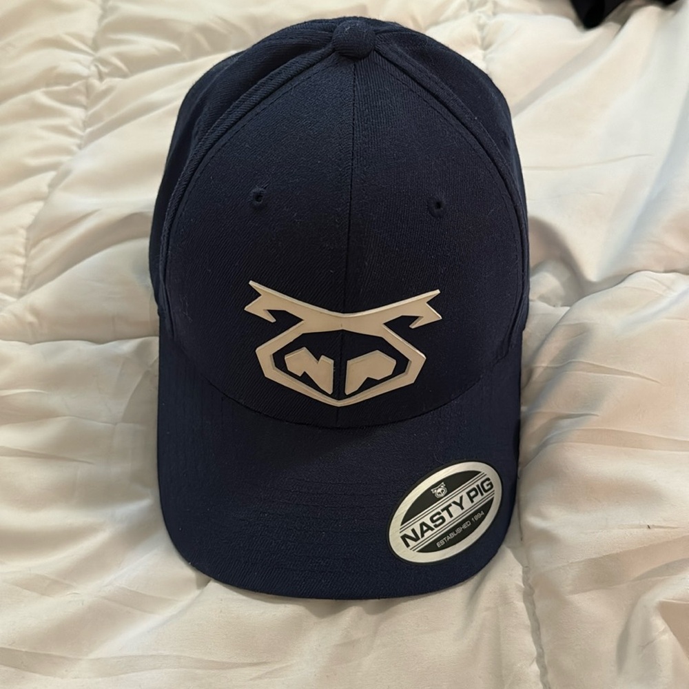 Hat Mens Nasty Pig "Snout Logo" Flex-Fit S/M Blue/Blue